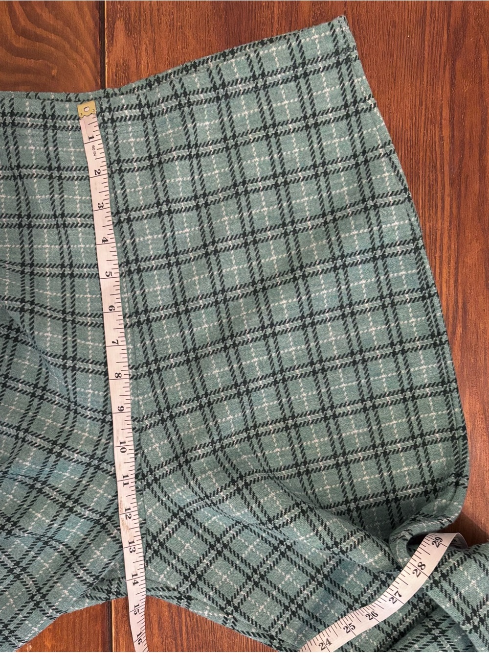 Vintage 1970s Green Plaid High-Waist Wide-Leg Pants - Picture 12 of 12